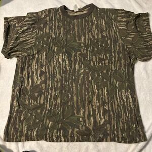 Vintage Camo Shirt Mens 3XL Brown Hunting Realtree Single Stitch Made USA 90s